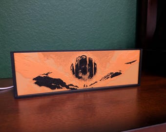 Caixa de luz com o verme da areia Shai-Hulud de Duna - Decoração para cantinho de leitura ou mesa