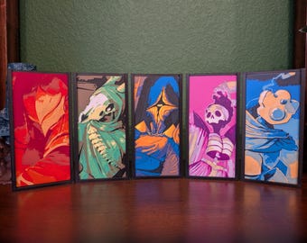 Slay the Spire-lichtbak met 2 personages