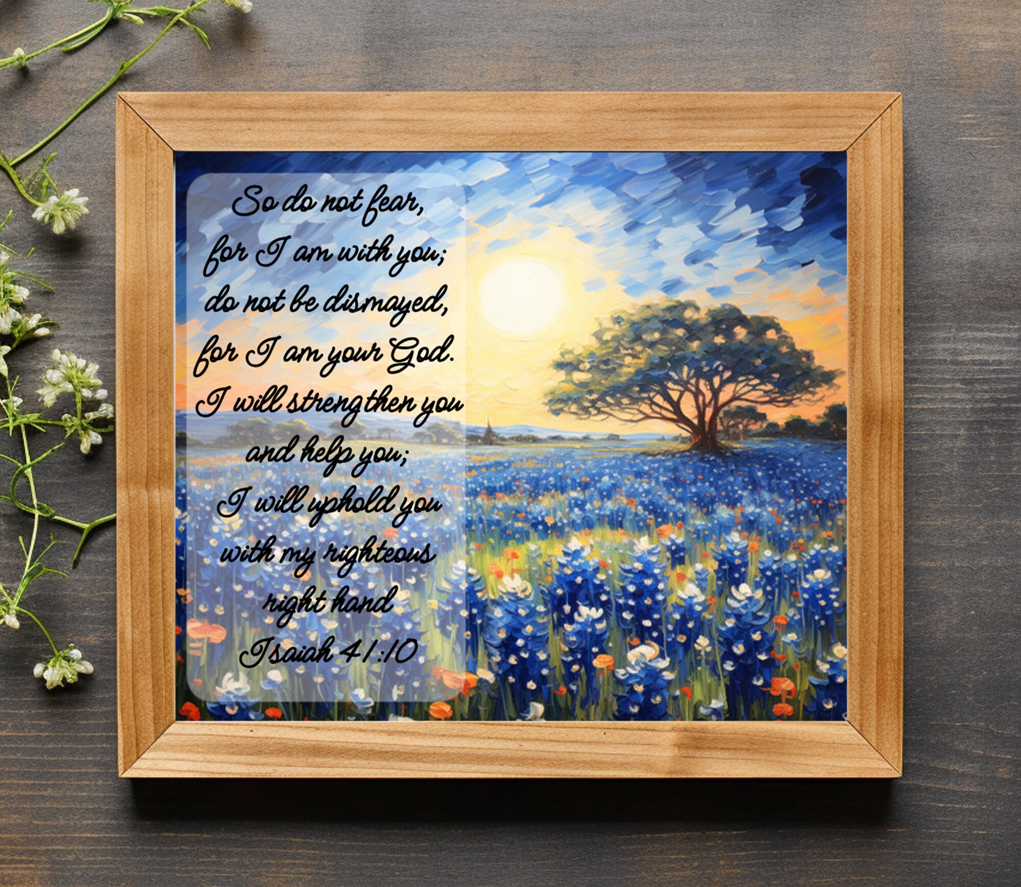 Aesthetic Scripture Mesquite Tree in Bluebonnet Field Impressionist ...