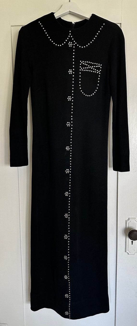 Long Black Rhinestone Dress - Small