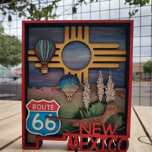 New Mexico en Albuquerque State overzicht SVG/AI/DXF/LBRN2-bestanden