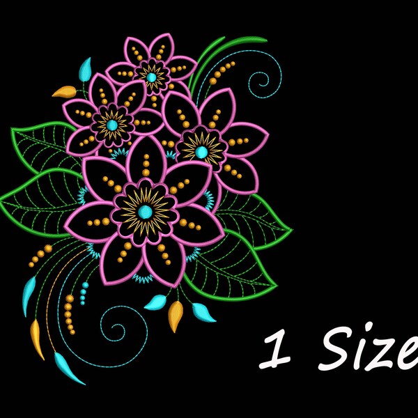 Floral Mandala Embroidery Design, Mandala Embroidery File, Flower Embroidery Pattern, Machine Embroidery Design, Instant Download