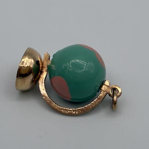 Vintage 10k Gold Globe Charm | Spinning Mechanical Globe image 5