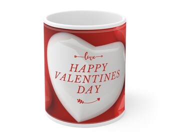Big Heart Valentine Day Coffee Mug - 11oz - Gifts for Teacher - Gifts for Her - Valentine's Day