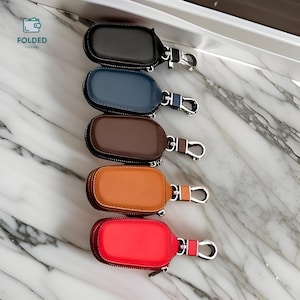 Cartera de cuero para llaves de coche, llavero para ama de llaves, organizador de llaves, fundas para llaveros de mujer, estuche para llaves con cremallera, monedero tipo bolsa