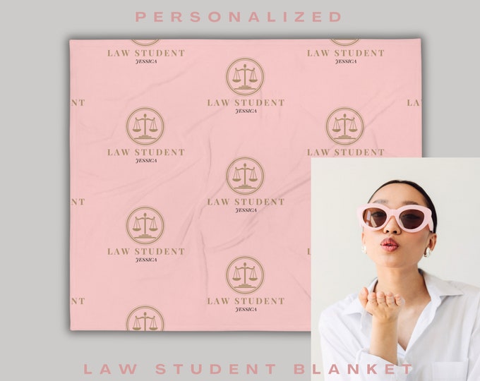 Featured listing image: Personalized Law Student Throw Blanket | Custom Blanket | Student Gift Blanket | Name Blanket | Girl Law Student Blanket Gift | Gift Blanket