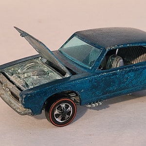 Rare color 1967 Hot Wheels &quot;Custom Barracuda&quot; vintage diecast toy hot rod