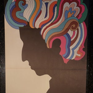Póster original de Bob Dylan de Milton Glasser 1967 Impresión litográfica de 33" X 22"