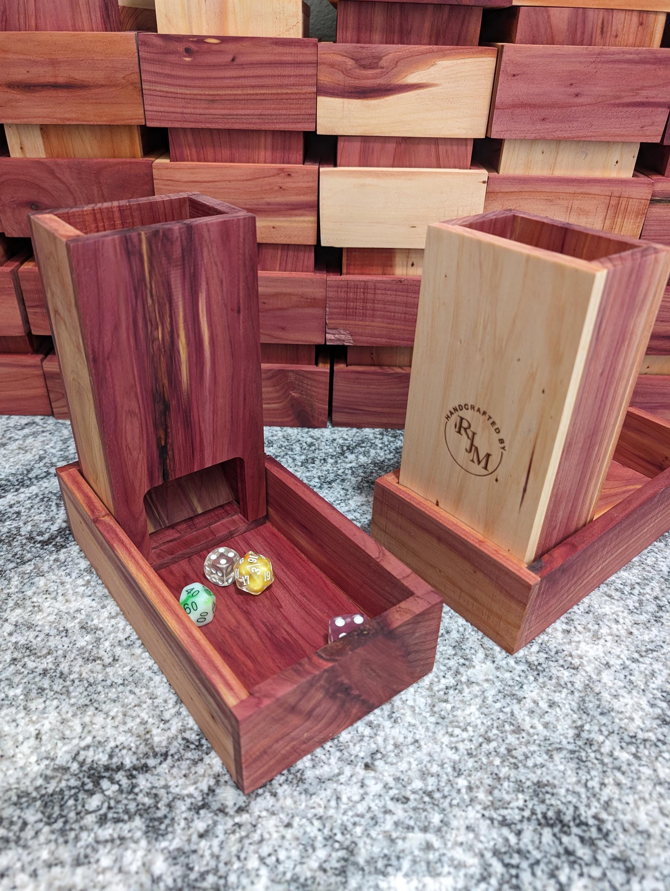 Aromatic Cedar Dice Tower and Tray- Handmade, Made to Order!
