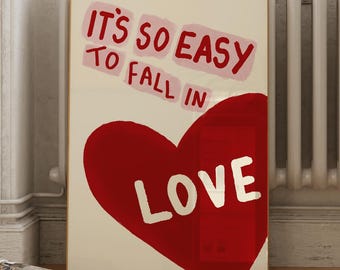 Olivia Dean Print, It's so Easy to Fall in Love Print, Hand Drawn