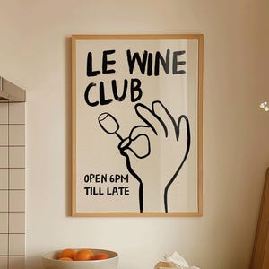 Wine Art Print, Wine Illustration, Kitchen Art Print, Cocktail Print, Minimalist Art, Dining Room art, Trendy Print, Framed or Unframed Art