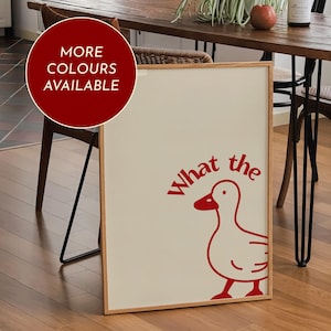What The Duck Print, Funny Wall Art, Swearing Quotes, Hallway Poster, Bedroom Print, Home Office Print, Bathroom Print, Funny Duck Print