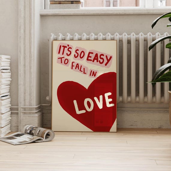 Olivia Dean Print, It's so Easy to Fall in Love Print, Hand Drawn