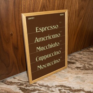Cartaz de impressão de quadro de menu de café, pôster de café, impressão de café, decoração de cozinha, presente de café, pôster de expresso, arte de parede de cozinha, impressões de café