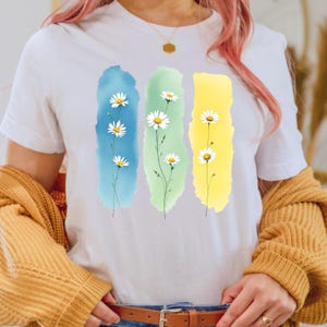 Watercolor Daisy PNG: Brushstroke Wildflower Clipart (Digital Download)