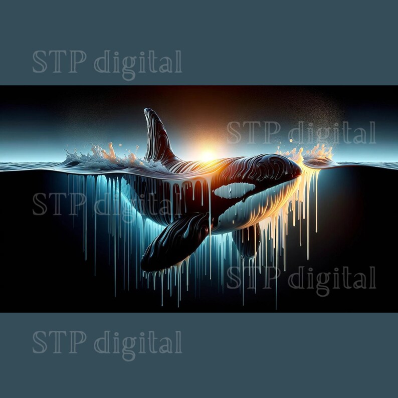 Killer Whale Painting Download, High Resolution Digital Art, Orca Whale ...