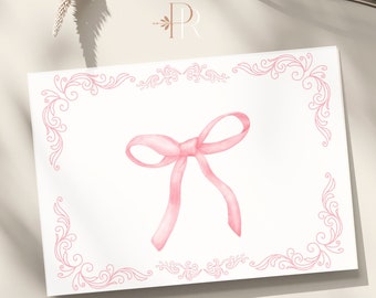 Pink Bow Party Placemat: Kids Table Activity (PDF, JPG, PNG)