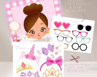Pretend Play Hair Salon Accessories, Printable, Instant Download 8.5x11 and JPG