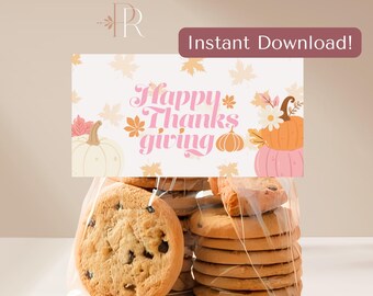 Thanksgiving Treat Bag Topper, Instant Download PDF, PNG, JPG