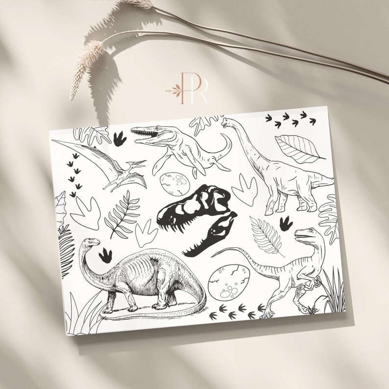 Dinosaur Coloring Mat/sheet, Instant Download 8.5 X 11 PDF and JPG ...