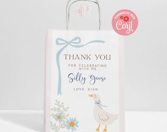Silly Goose Favor Bag Label: Editable Corjl Template (5x8 in)