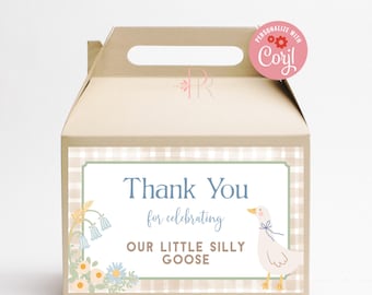 Silly Goose Candy Box Label: Editable Corjl Template (PDF, JPG, PNG)