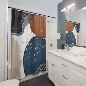 Tenda da doccia moderna Boho / Arredamento bagno / Astratto / Arredamento casa / Tende da doccia geometriche per bagno / Regali per lei / Regalo di inaugurazione della casa