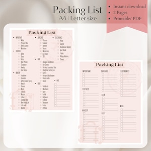 Printable Packing Checklist | Travel Packing List| Travel Planner ...