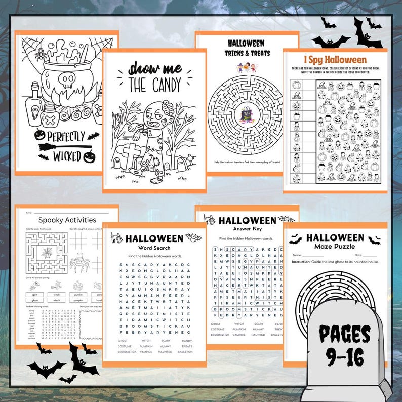 Halloween Activity Workbook Kids Halloween Coloring Printable Halloween