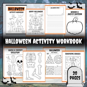 Halloween Activity Workbook | Kids Halloween Coloring | Printable Halloween Pages