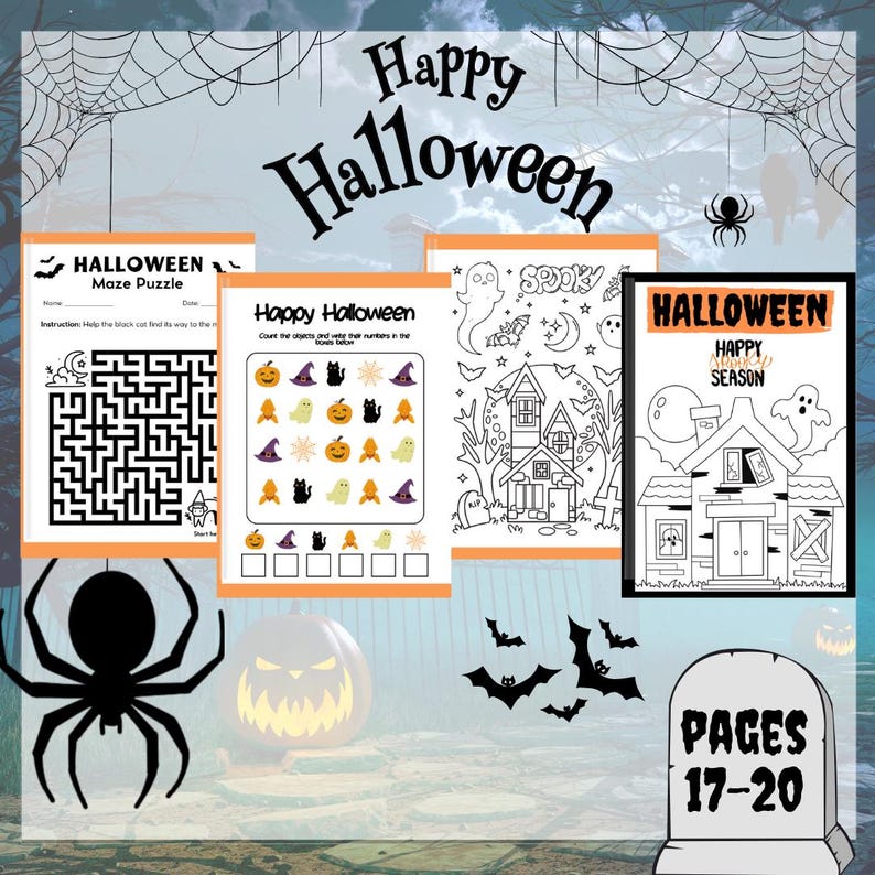 Halloween Activity Workbook Kids Halloween Coloring Printable Halloween