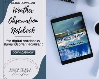 Weather Observation Digital Notebook | Digital Download | Journal | Meteorology | Educational Workbook | Resources | Goodnotes, Notability