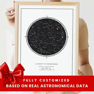 Minimalist Star Map Print | Modern Black & White Night Sky Poster | Personalized Digital Wall Art