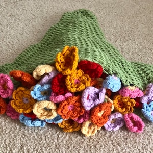 PDF PATTERN. Crochet Floral Bouquet Blanket Perfect for spring and summer. Easy to follow, step by step instructions. image 2