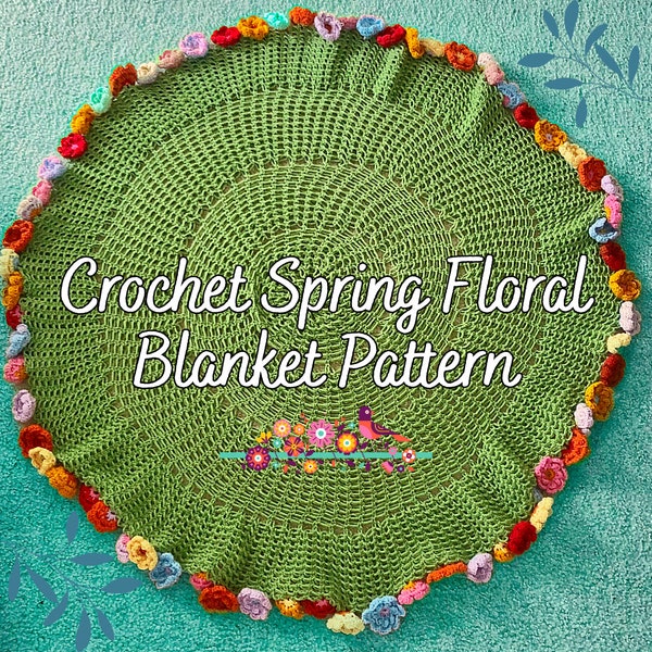 PDF PATTERN. Crochet Spring Floral Blanket Pattern. Digital file available for download. Easy to follow, step by step instructions.