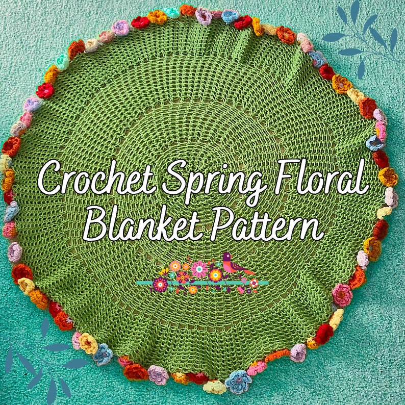 PDF PATTERN. Crochet Floral Bouquet Blanket Perfect for spring and summer. Easy to follow, step by step instructions. image 1