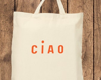 Ciao Canvas Tote Bag for Italian Lovers Gift Ciao Bag for Summer Travel Gift for Her Italy Trip Gift for European Vacation