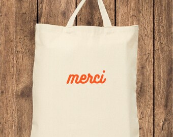 Merci Canvas Tote Bag for French Lovers Gift Merci Bag for Summer Travel Gift for Her Paris Trip Gift for European Vacation