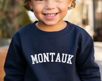 Montauk Youth Crewneck Sweatshirt Kids Montauk Crewneck Unisex Shirt for Montauk Vacation Kids Matching Sweatshirt