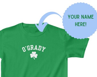 Kids Custom St Patricks Day Tshirt, Kids Personalized Irish Shirt, Kids Irish Family Tshirt, Kids St Pattys Day Tee, St Patricks Day Custom