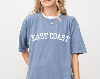 East Coast Tshirt Trendy Oversized T-Shirt Preppy East Coast T-Shirt East Coast Varsity Text East Coast Shirt Vacation T-shirt New England