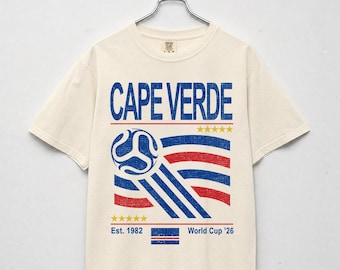 Vintage Cape Verde Soccer Comfort Colors Shirt, Retro 90s Flag Cape Verde Team Soccer World Cup 2026 Sweatshirt
