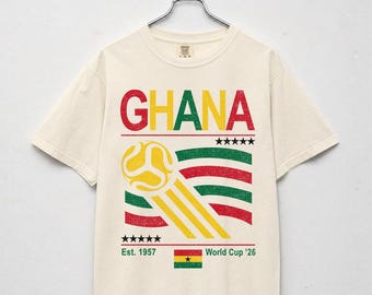 Vintage Ghana Soccer Comfort Colors Shirt, Retro 90s Flag Ghana Team Soccer World Cup 2026 Sweatshirt