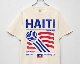 Vintage Haiti Soccer Comfort Colors Shirt, Retro 90s Flag Haiti Team Soccer World Cup 2026 Sweatshirt