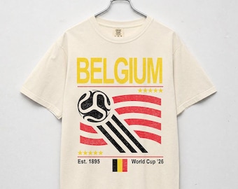 Vintage Belgium Soccer Comfort Colors Shirt, Retro 90s Flag Belgium Team Soccer World Cup 2026 Sweatshirt
