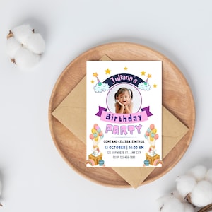 Invito per festa di compleanno personalizzabile: design divertente e festoso