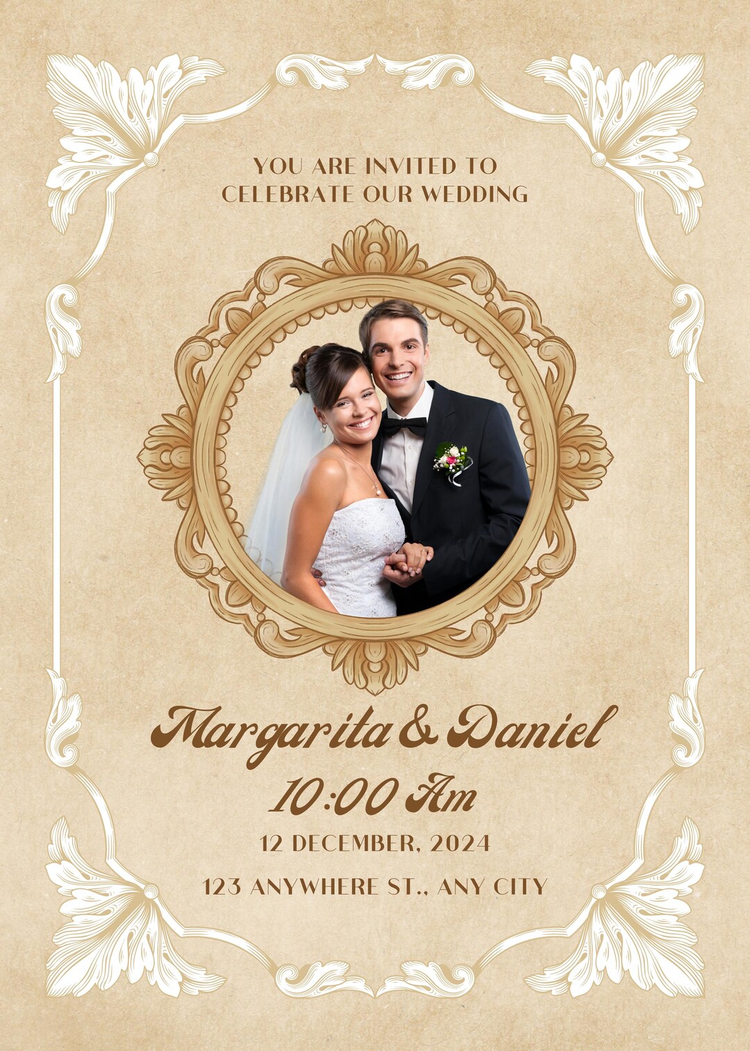 Editable Digital Wedding Invitation Template - Customizable Printable ...