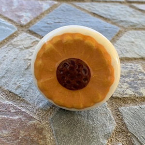 Golden Yellow Flower Ceramic Door Drawer Knob . Craft Supply for Crafts Furniture Cabinets Cupboards Kitchen Knobs Pulls . 1pc
