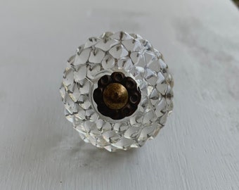 Transparent Clear Faceted Glass Antique Vintage Inspired Cabinet Knob / kitchen Furniture Drawers Doors Crafts Door Knob Pull