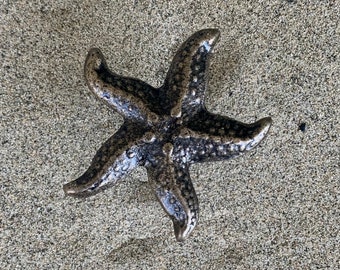 Cast Iron Gold Bronze Black Starfish Door Drawer Knob . Craft Supply Ocean Beach Nautical Theme Furniture Craft Cabinet Knob Pull